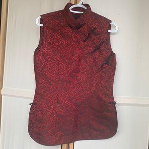 Black/Red Chinese brocade pattern traditional style cheongsam style, by Bersso